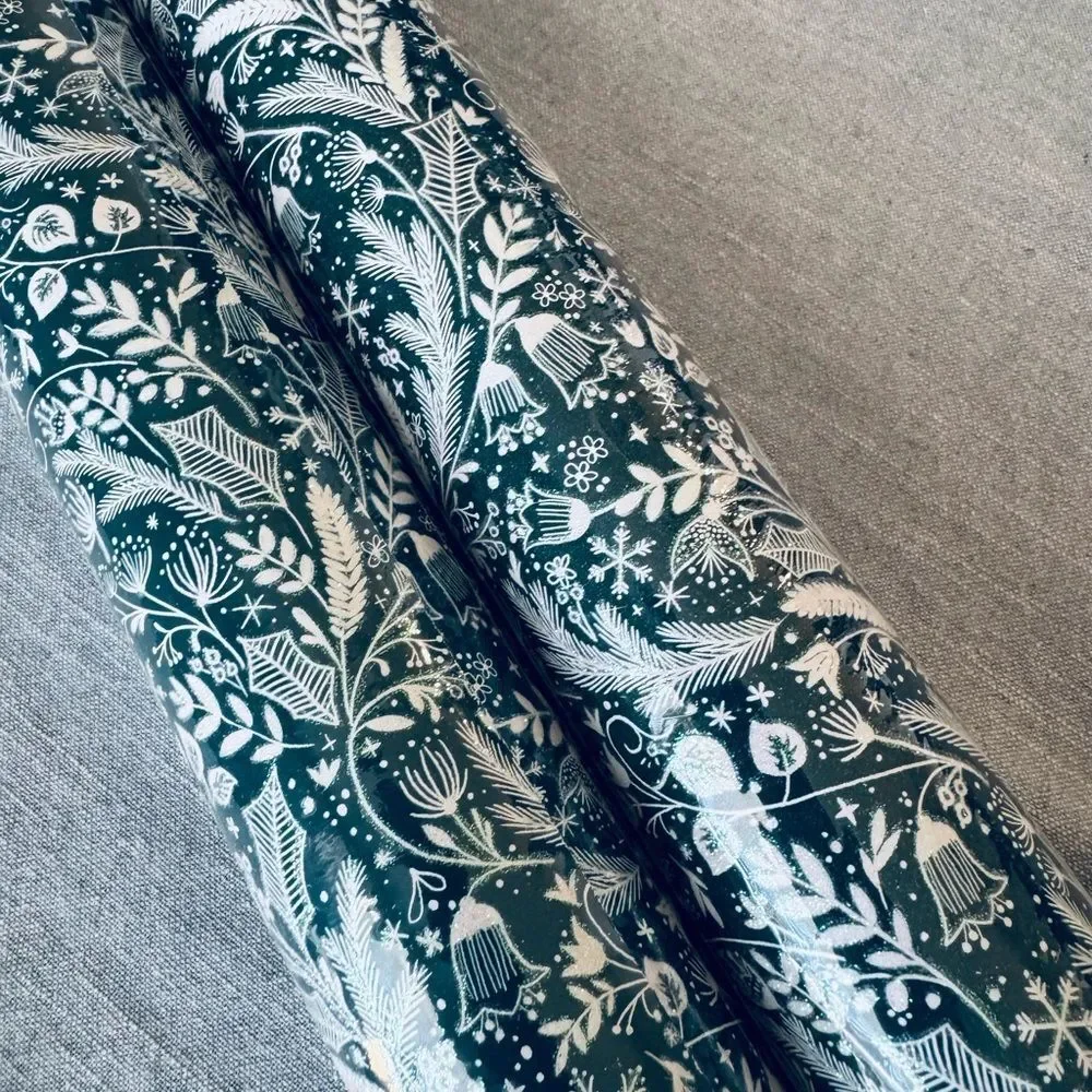 Punch Studio Glitter Green Heavyweight Christmas Gift Wrap Wrapping Paper Roll